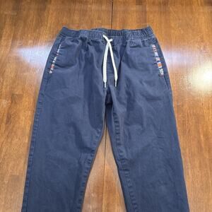 Wowie Rambler Joggers Men's Medium Baltic Blue Aztec Pockets Casual Drawstring